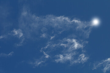 Naklejka na ściany i meble blue sky with clouds,sun,nature, white, weather, heaven, air, atmosphere, 