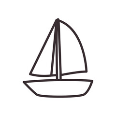 sailboat line style icon vector design