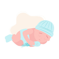 World prematurity day. 17 November.  Little Newborn Baby Inside Neonatal Clinic Treatment and Care Concept. Flat vector illustration