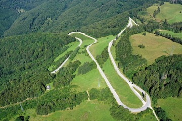 Aerial view of Dobsinsky kopec near the town of Dobsina in Slovakia
