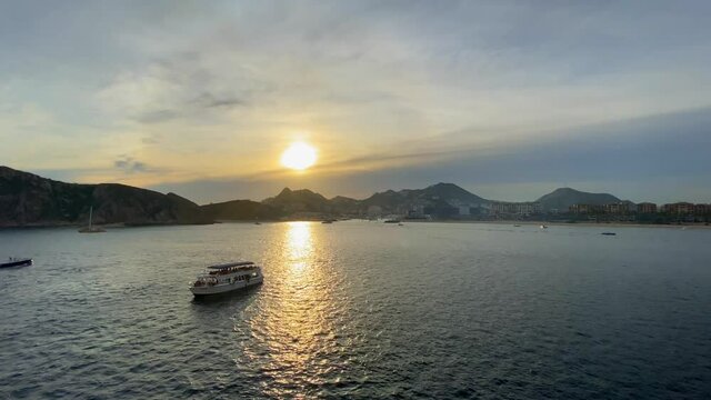 Boat at sunset in Cabo San Lucas