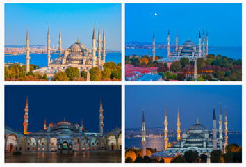 Collage of The Sultanahmet Mosque (Blue Mosque) - Istanbul, Turkey