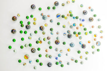 glass balls of various colors and sizes