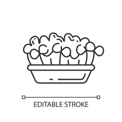 Microgreens pixel perfect linear icon. Organic greens meal components. Eco foods ingredients. Thin line customizable illustration. Contour symbol. Vector isolated outline drawing. Editable stroke
