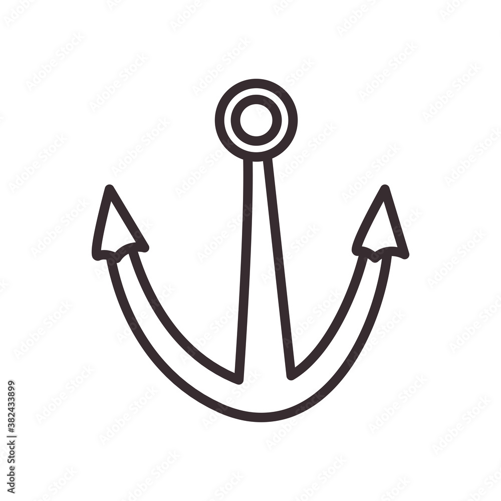 Poster anchor line style icon vector design