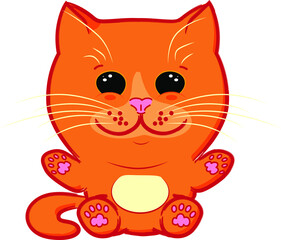 Cute cat. Ginger cat with a big head.