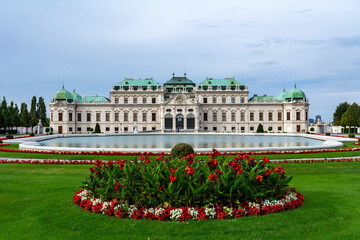 Beautiful view of the famous Palace Belvedere summer residence for Prince Eugene of Savoy, in Vienna the former capital of the Habsburg Empire.