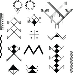 A set of Vector Berber tattoos 