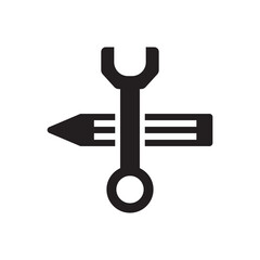 graphic design tools icon, pencil wrench icon