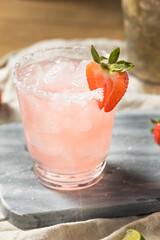 Boozy Refreshing Cold Strawberry Margarita