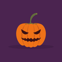 Scary halloween pumpkin. Halloween icon - Vector illustration