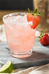 Boozy Refreshing Cold Strawberry Margarita