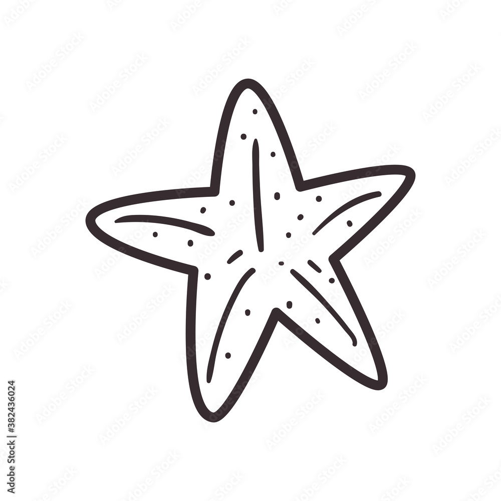 Poster seastar line style icon vector design