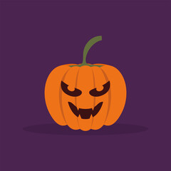 Scary halloween pumpkin. Halloween icon - Vector illustration