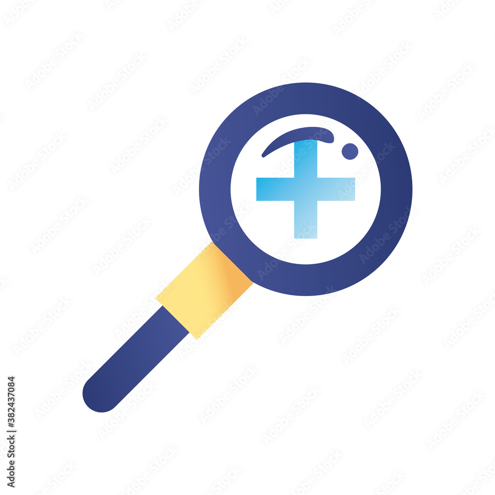Poster positve in lupe gradient style icon vector design