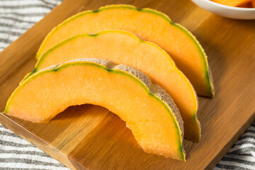 Raw Orange Organic Cantaloupe Fruit