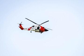 Fototapeta na wymiar helicopter over the beach
