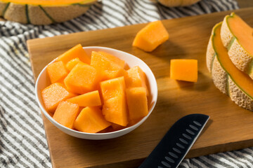Naklejka na ściany i meble Raw Orange Organic Cantaloupe Fruit