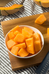 Raw Orange Organic Cantaloupe Fruit