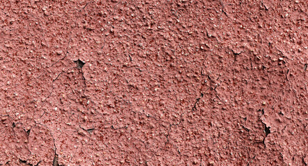 Old crack red paint on wooden board
