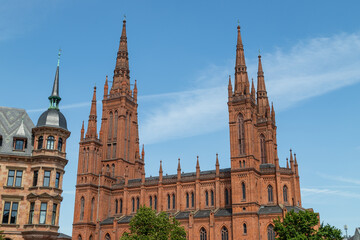 Fototapeta premium Church Marktkirche in Wiesbaden