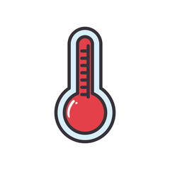 thermometer line and fill style icon vector design