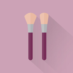 Make up brushes. Vector illustration in flat design.
