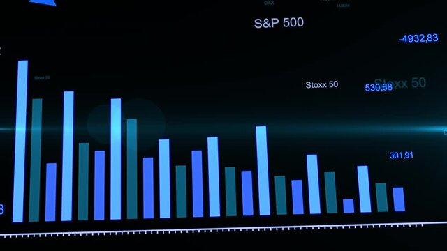 Trading market crash. Falling blue arrow on business diagrams