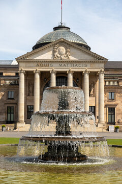 Water fountain in front of the cure house in Wiesbaden