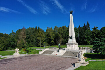 Fototapeta na wymiar Aerial view of the Soviet Army Memorial in Svidnik, Slovakia
