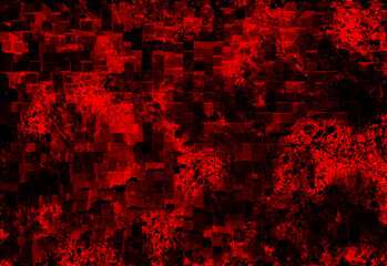 red and black squares together with lines