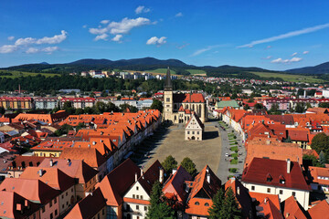 Aerial view of Bardejov town in Slovakia