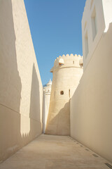 The inner walls and narrow paths of the 18th century 'Qasr al-Hosn' (Palace fort), aka the White...