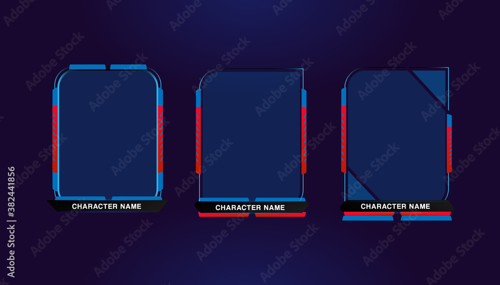 Poster Futuristic interface screen game character design template collection