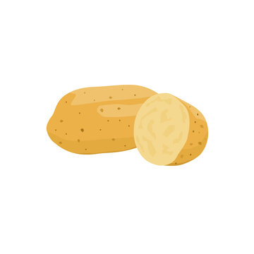 two potatoes, brown, cut, isolated clip art preview