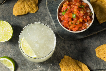 Homemade Margarita with Chips and Salsa