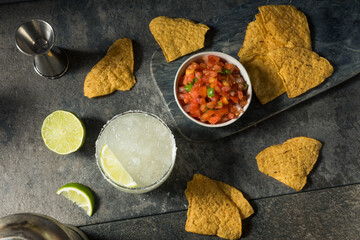 Homemade Margarita with Chips and Salsa