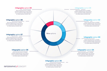 Vector infographic round chart template