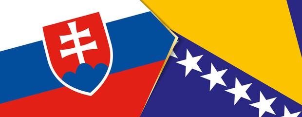 Slovakia and Bosnia and Herzegovina flags, two vector flags.