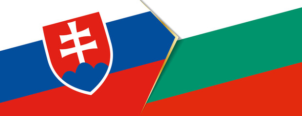 Slovakia and Bulgaria flags, two vector flags.