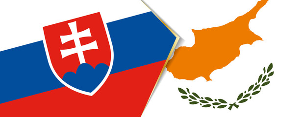Slovakia and Cyprus flags, two vector flags.