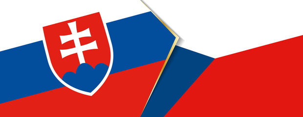 Slovakia and Czech Republic flags, two vector flags.