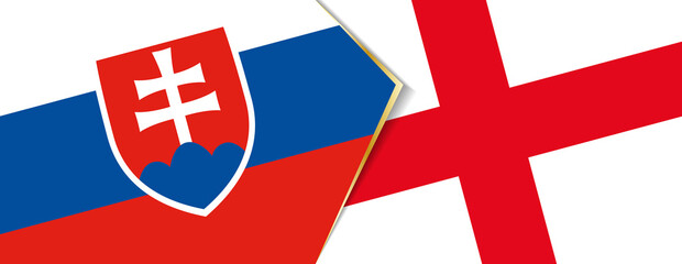 Slovakia and England flags, two vector flags.