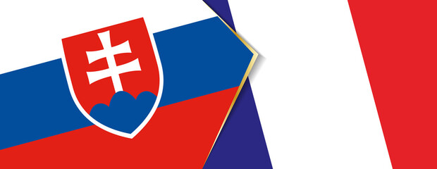Slovakia and France flags, two vector flags.