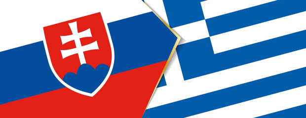 Slovakia and Greece flags, two vector flags.