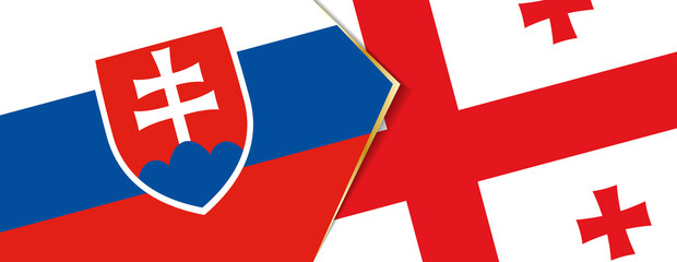Slovakia and Georgia flags, two vector flags.