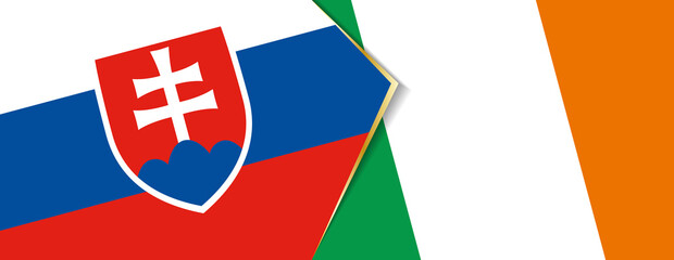 Slovakia and Ireland flags, two vector flags.