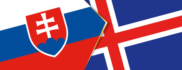 Slovakia and Iceland flags, two vector flags.