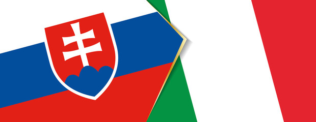 Slovakia and Italy flags, two vector flags.