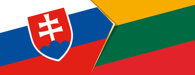 Slovakia and Lithuania flags, two vector flags.